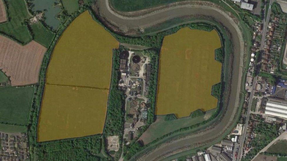 Map of proposed solar farm site near Bridgwater