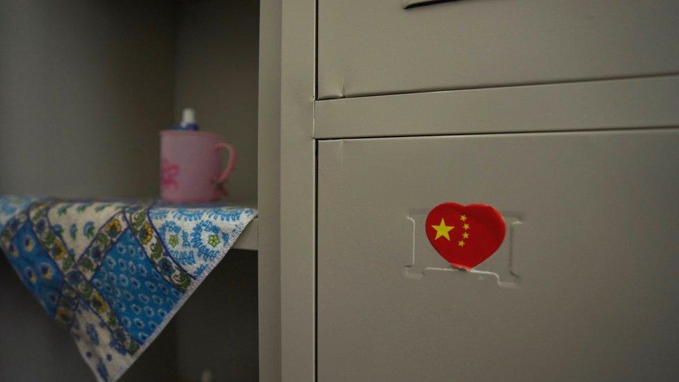 Lockers at a Xinjiang camp