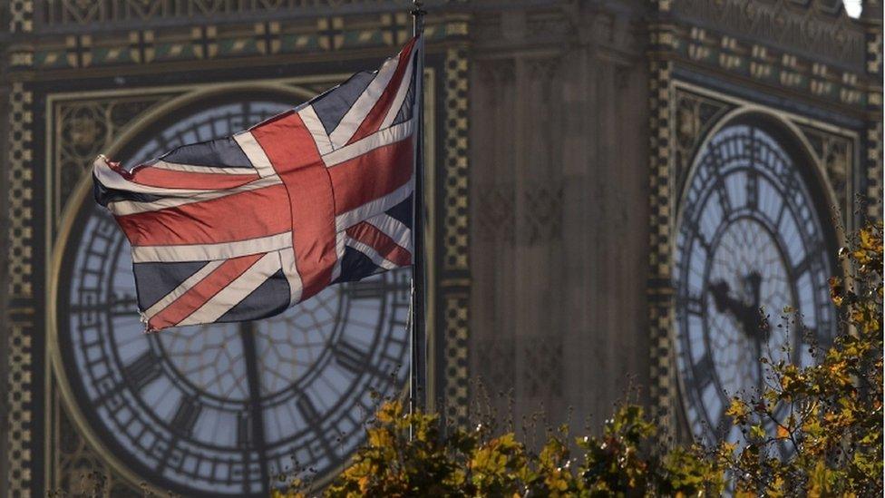 Union flag outside Houses of Parliament