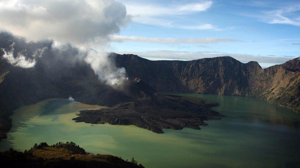 A view of Mount Rinjani, also known as Gunung Rinjani, is seen on May 19, 2009 in Lombok, West Nusa Tenggara Province, Indonesia