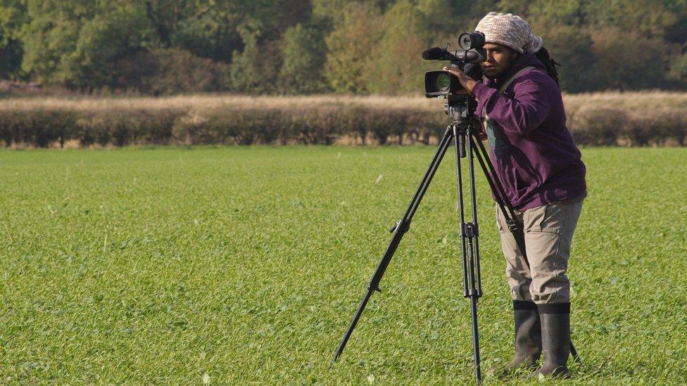 Hamza at work outside