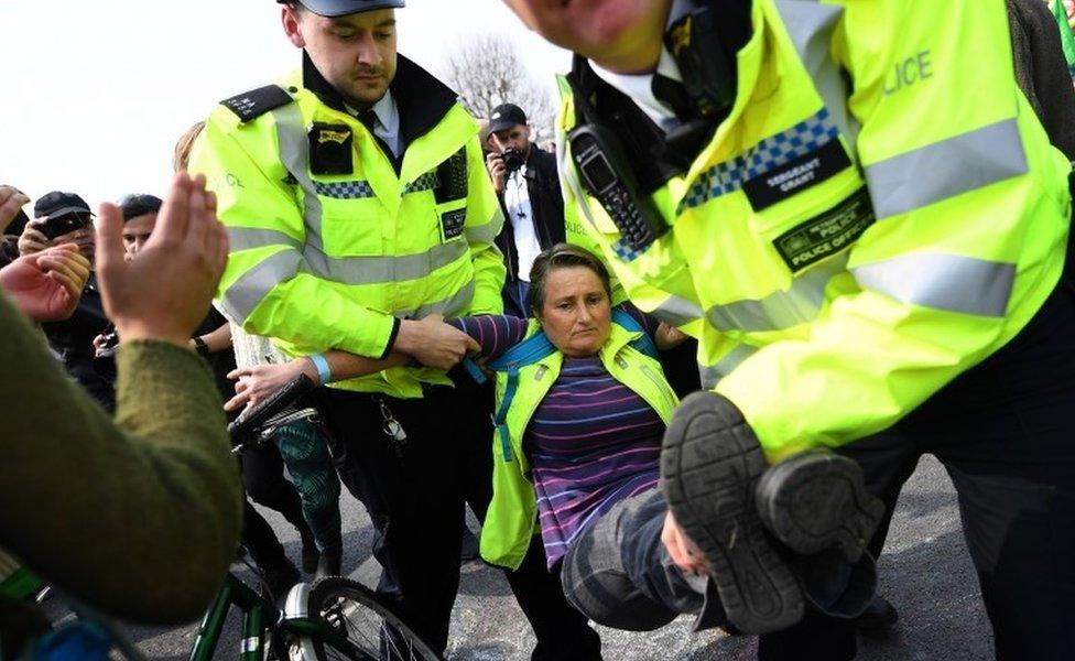 Protester arrested on Waterloo Bridge