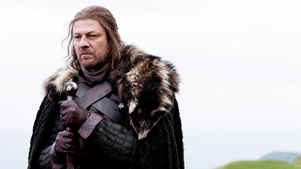 Sean Bean as Ned Stark in the first episode of Game of Thrones