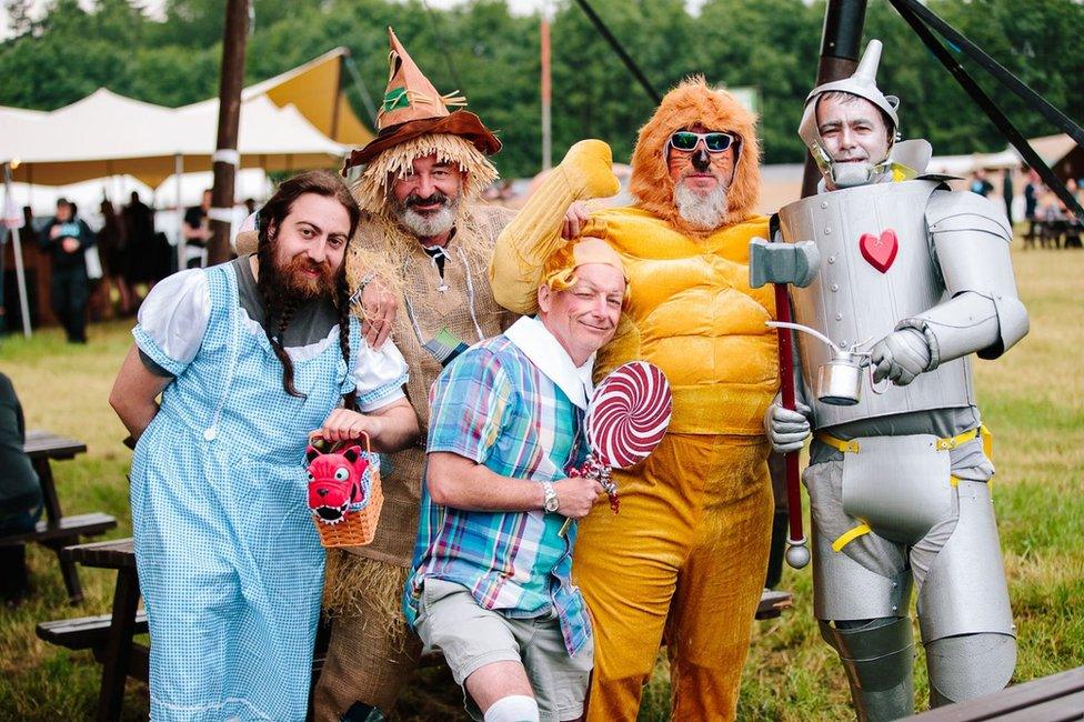 People in Wizard of Oz fancy dress at Download 2018