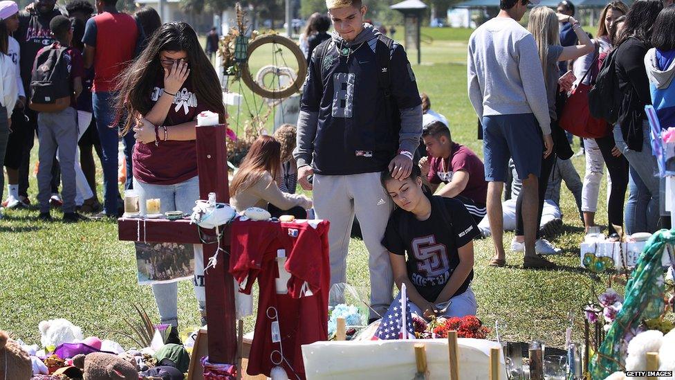 students at a memorial