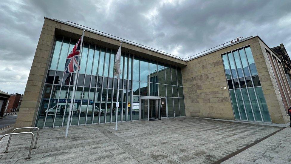 Large building with glass walls