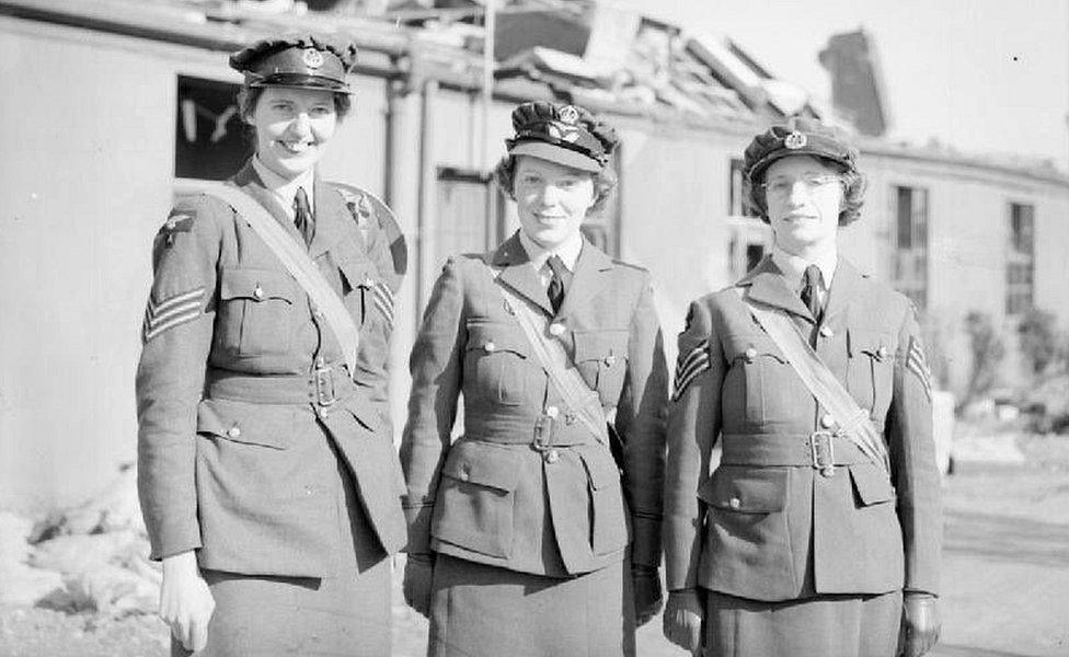 Sgt Joan E Mortimer, Cpl Elspeth Henderson and Sgt Helen Turner