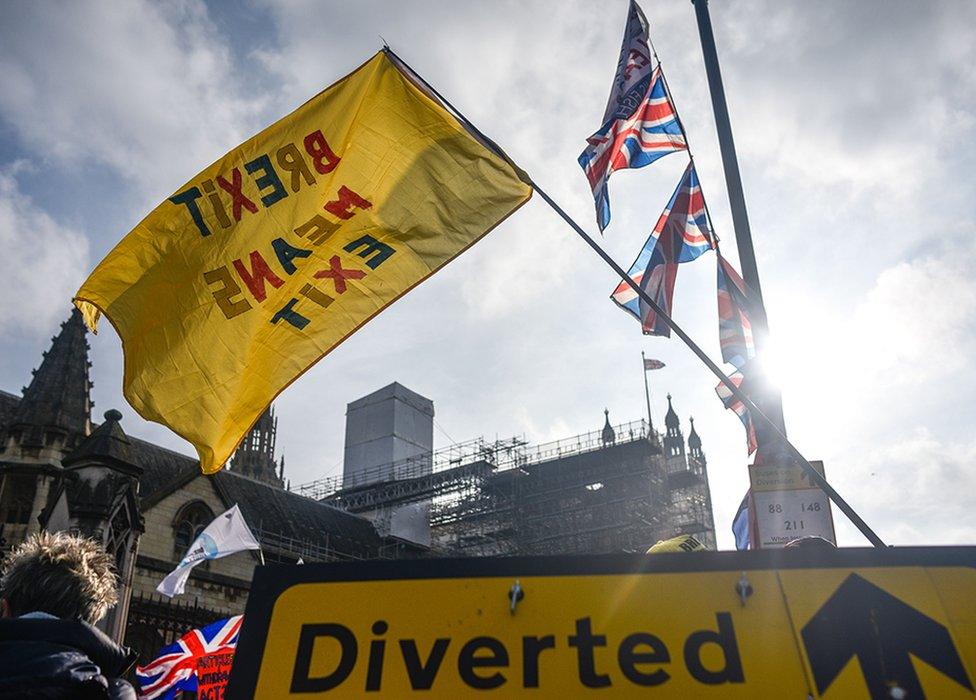 Flags and protests at Westminster