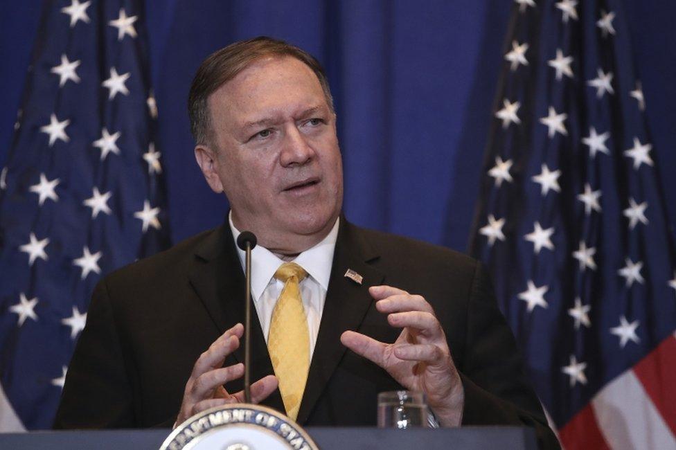 US Secretary of State Mike Pompeo speaks during a press conference on the sidelines of annual UN General Assembly in New York on 26 September 2019.