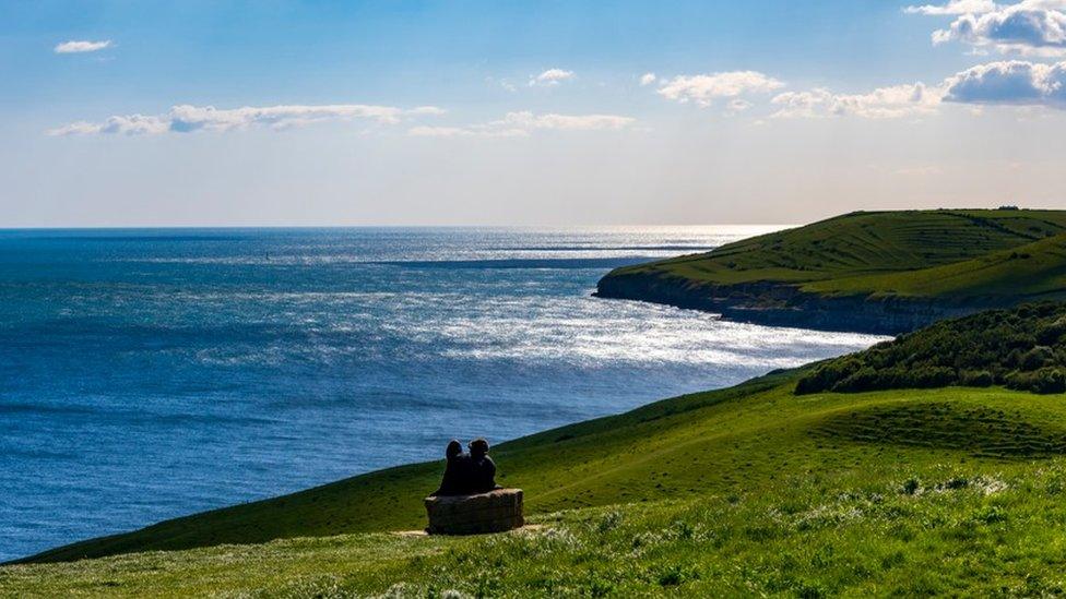 The Dorset coast above Dancing Ledge