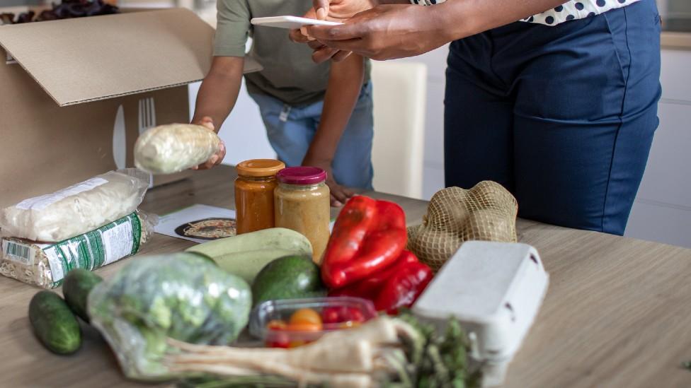 Family with food