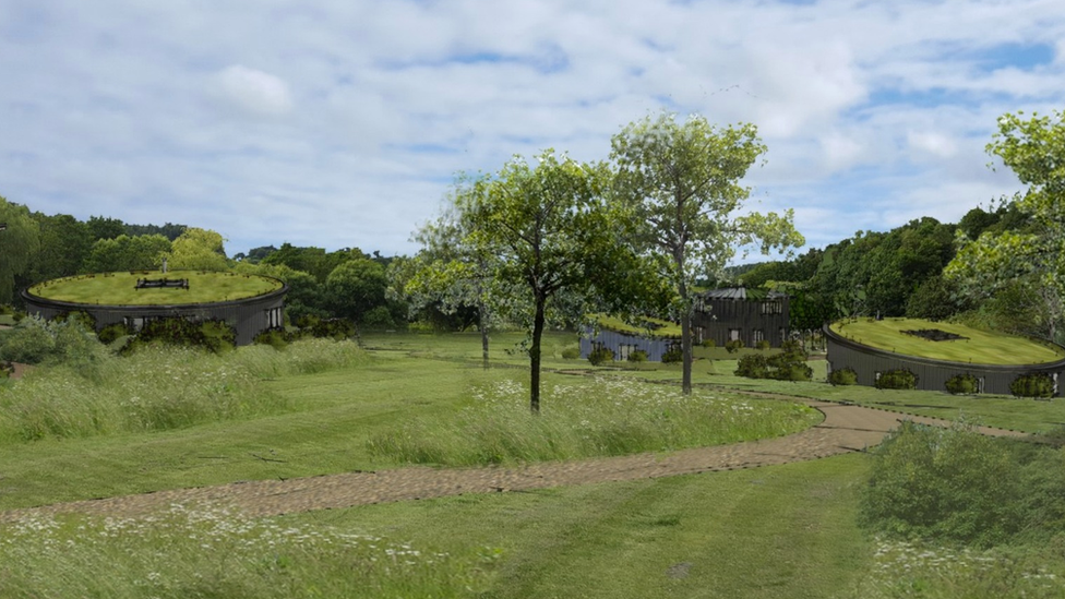 CGI of the proposed main building - The Hub - at Gillyflower Farm in Lostwithiel