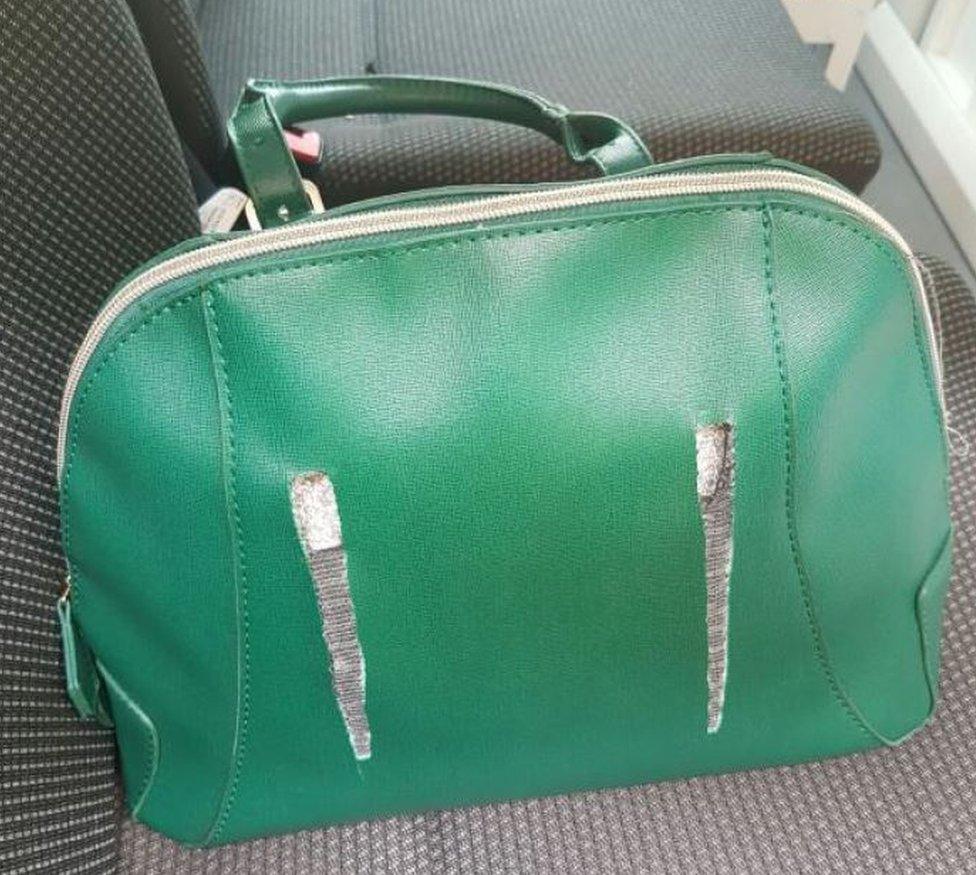 green handbag