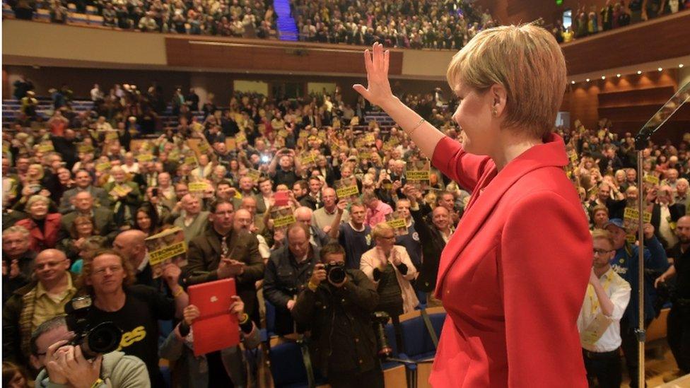 Activists whooped and hollered as Nicola Sturgeon took the stage in Perth