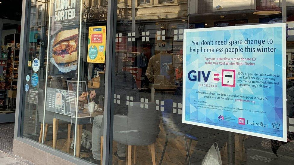 Contactless homeless donation point in Leicester