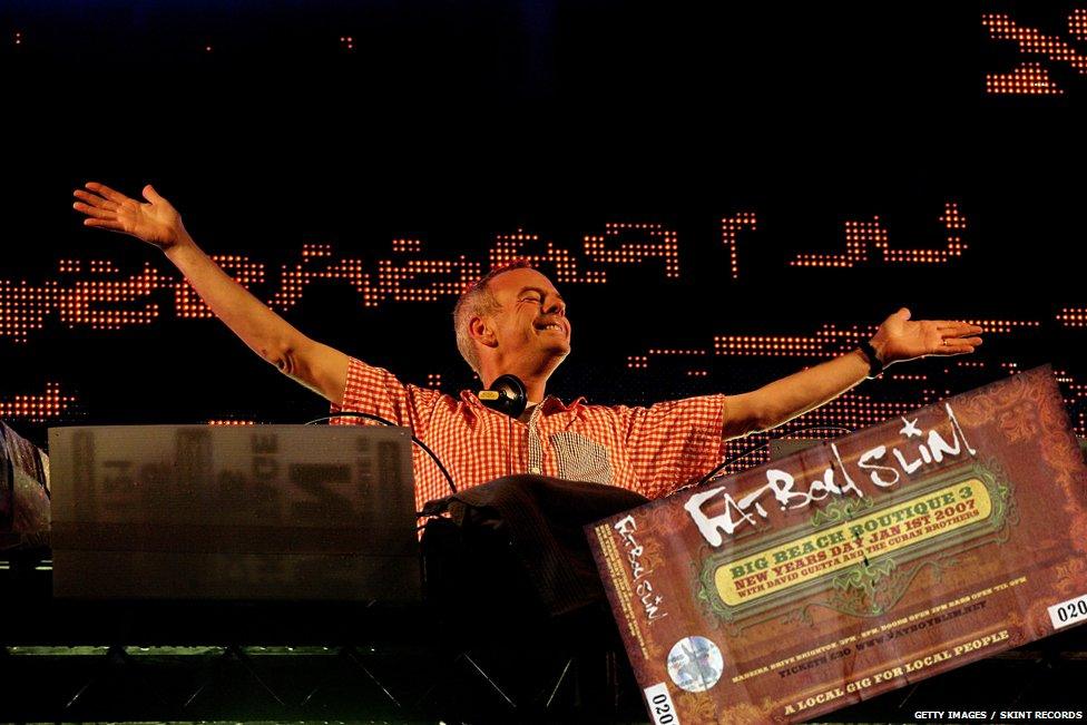 Fatboy Slim plays on Brighton Beach in 2007