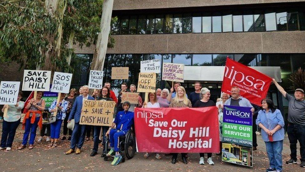 Protestors outside the DoH HQ