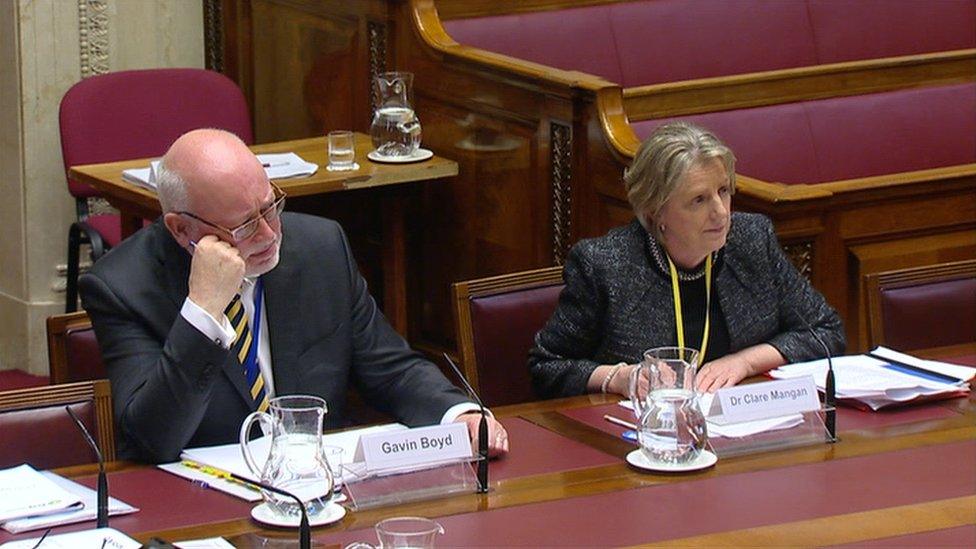 EA Chief Executive Gavin Boyd and director of children's services Dr Clare Mangan appeared before the NI Assembly's Education Committee on 16 March