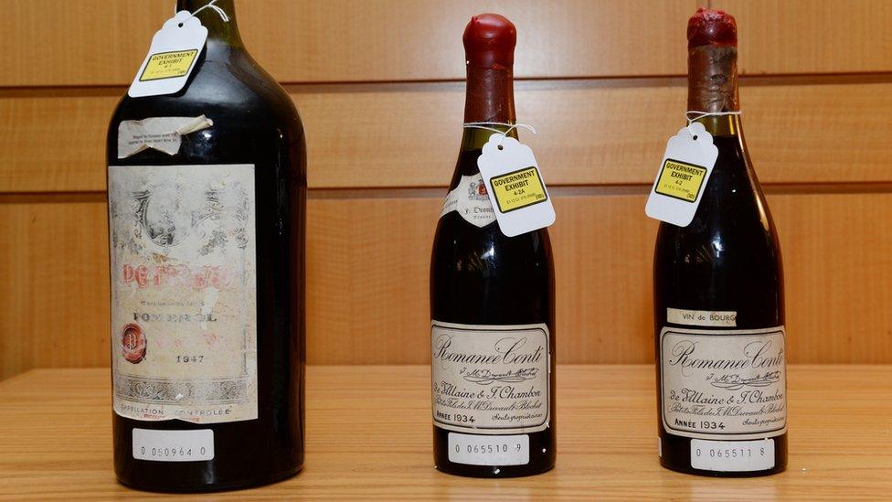 Counterfeit bottles of wine