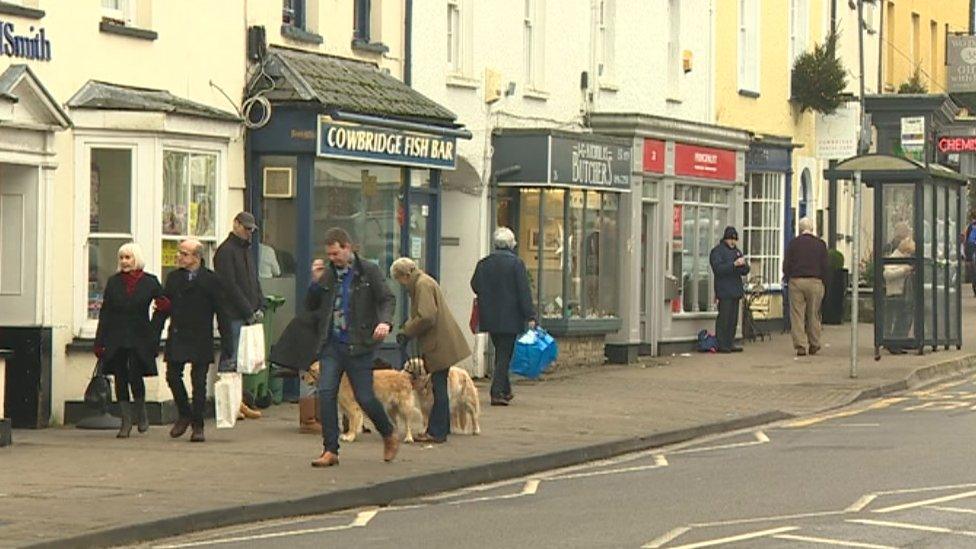 High Street shops in Cowbridge