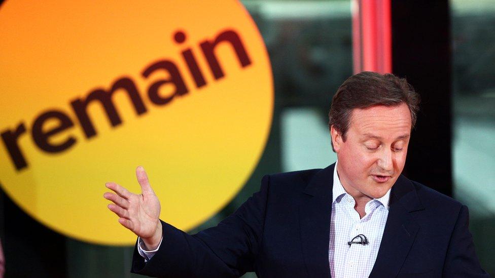 Former Prime Minister David Cameron at a Buzzfeed-sponsored EU referendum debate in 2016