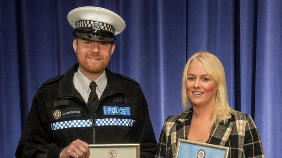 PC Mark Woodcock with his wife DC Rebecca