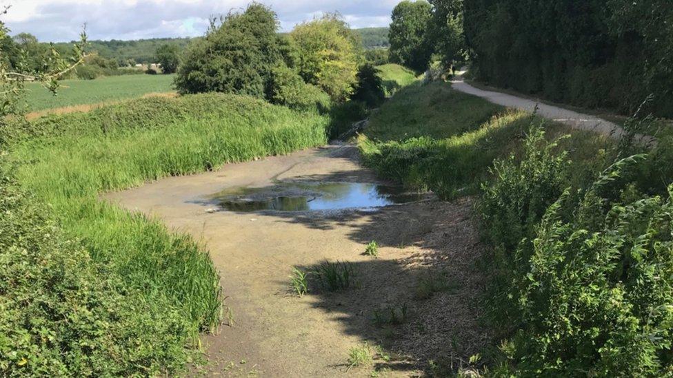 Dried out canal