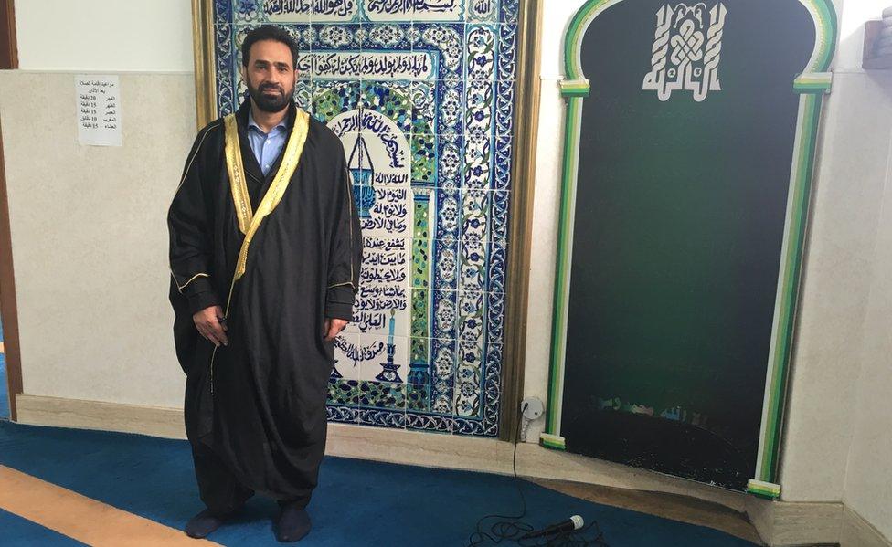 Imam Sami Salem, in his mosque in Rome