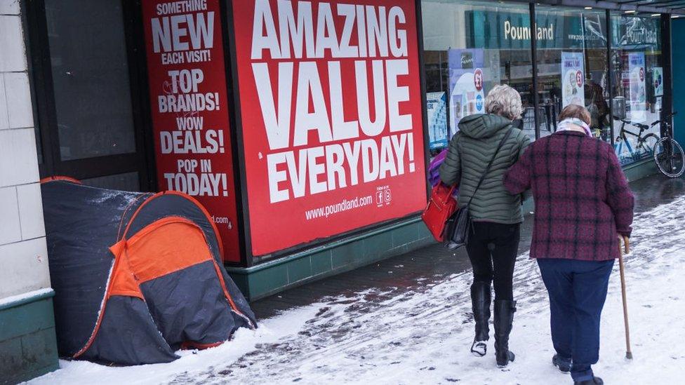 Homeless person in a tent