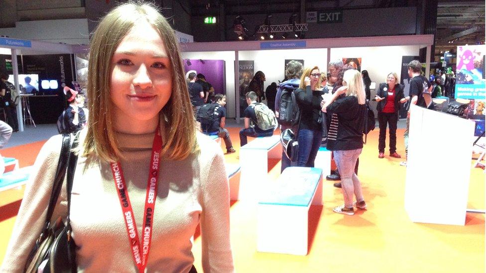 19 year old Samantha at EGX gaming event