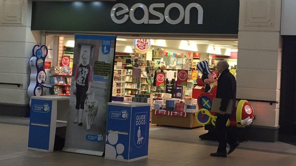 Eason's book shop in Fairhill shopping centre