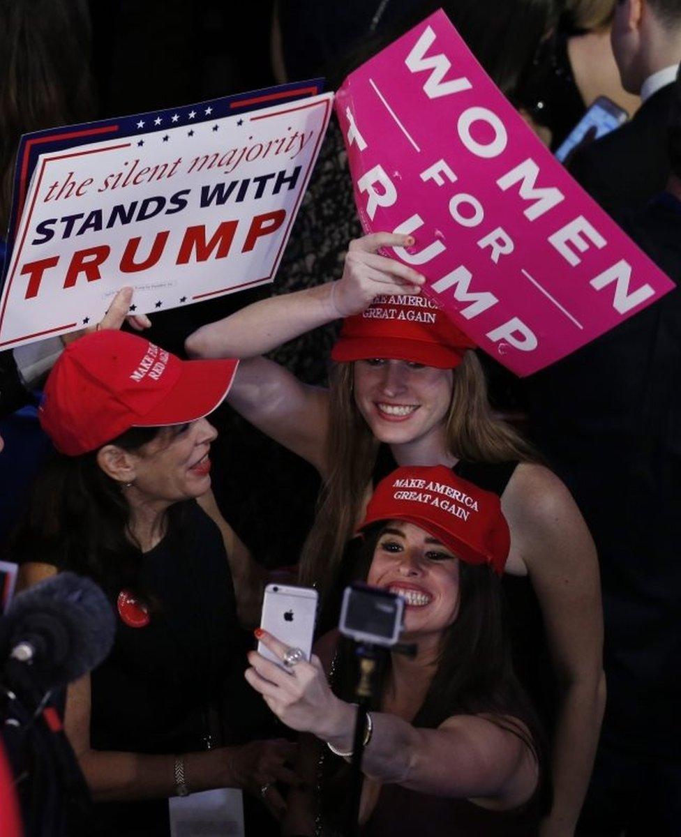 Supporters of Republican presidential candidate Donald Trump