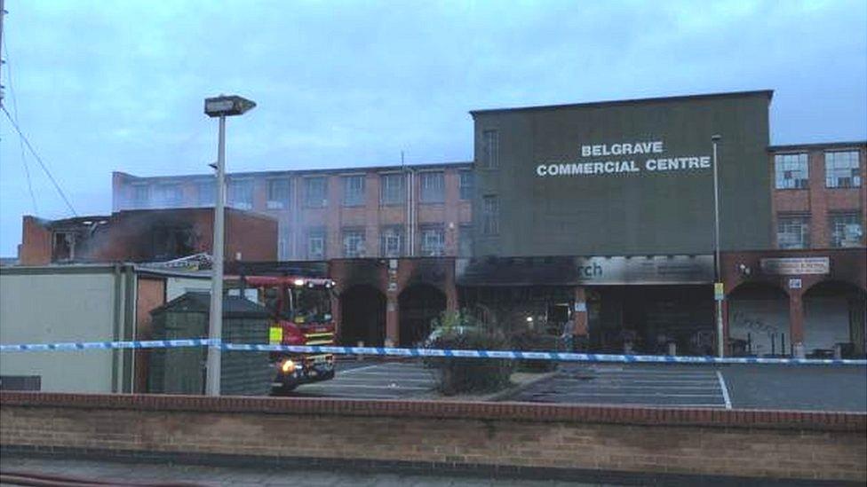 Fire at Belgrave Commercial Centre in Leicester