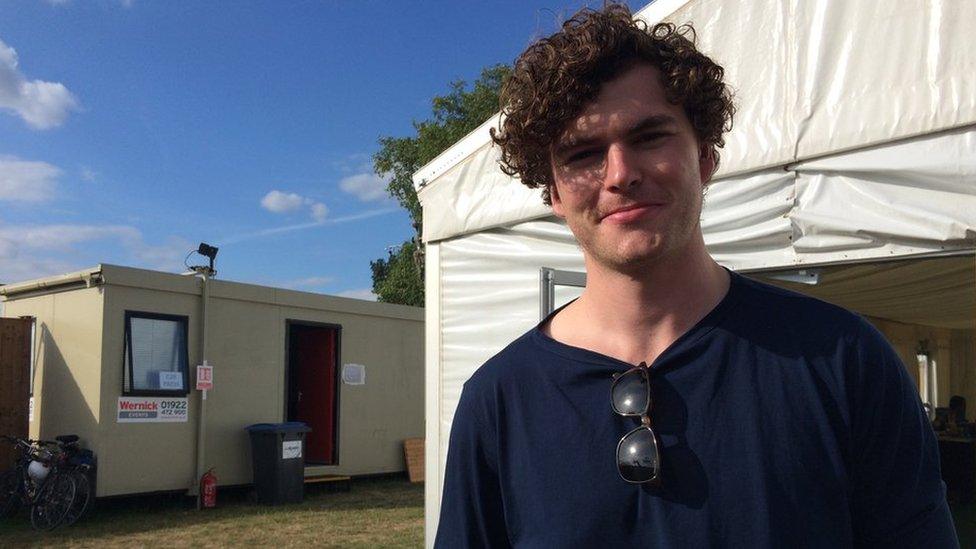 Vance Joy backstage at the London Hyde Park gig