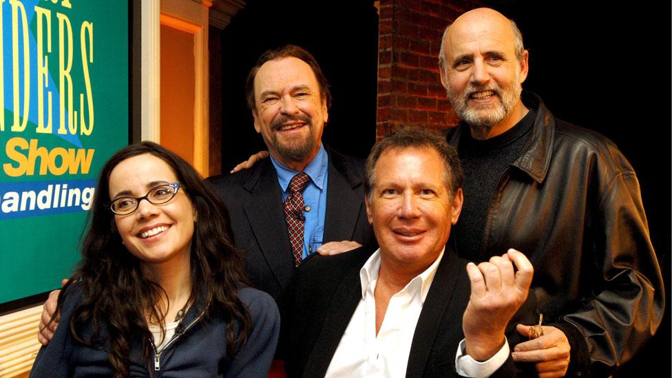 Rip Torn (second from left) with Janeane Garofalo, Garry Shandling and Jeffrey Tambor