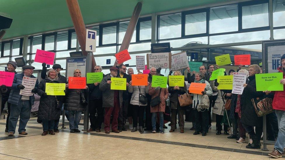 Pensioners at Barnsley Interchange