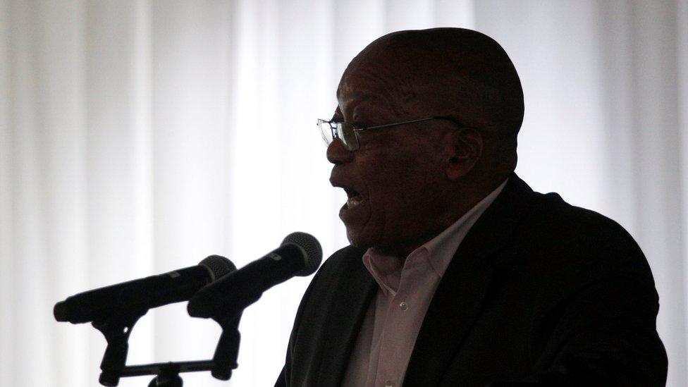 President Jacob Zuma speaks at a rally after launching a social housing project in Pietermaritzburg 01/04/17