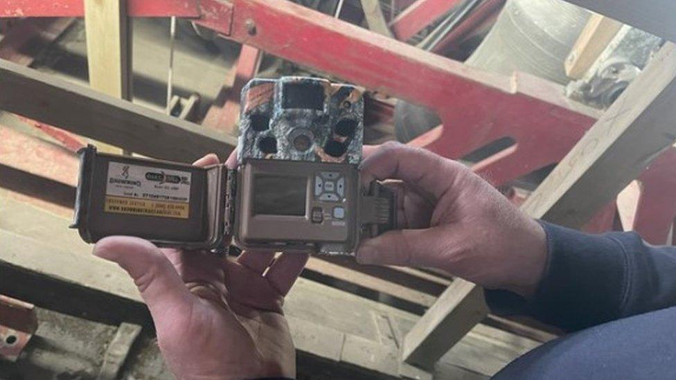 Checking the motion sensor in the Bell Tower at Durham Cathedral