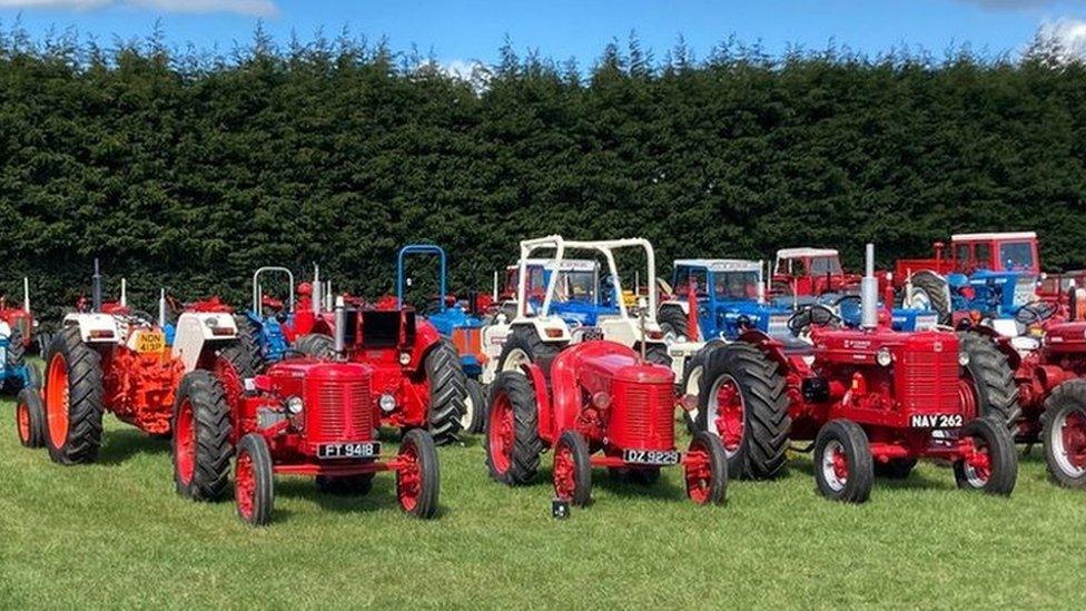 Tractors on display