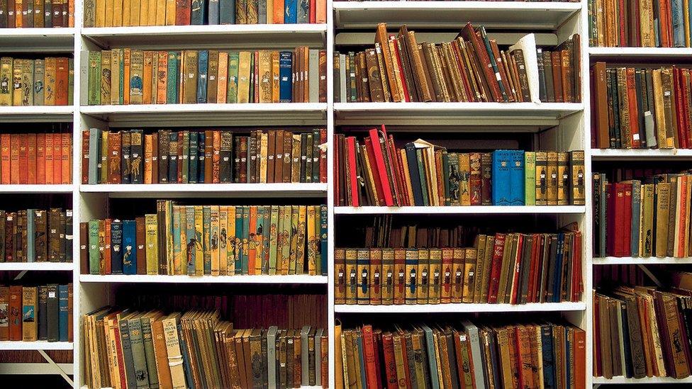 Books on display at the British Library