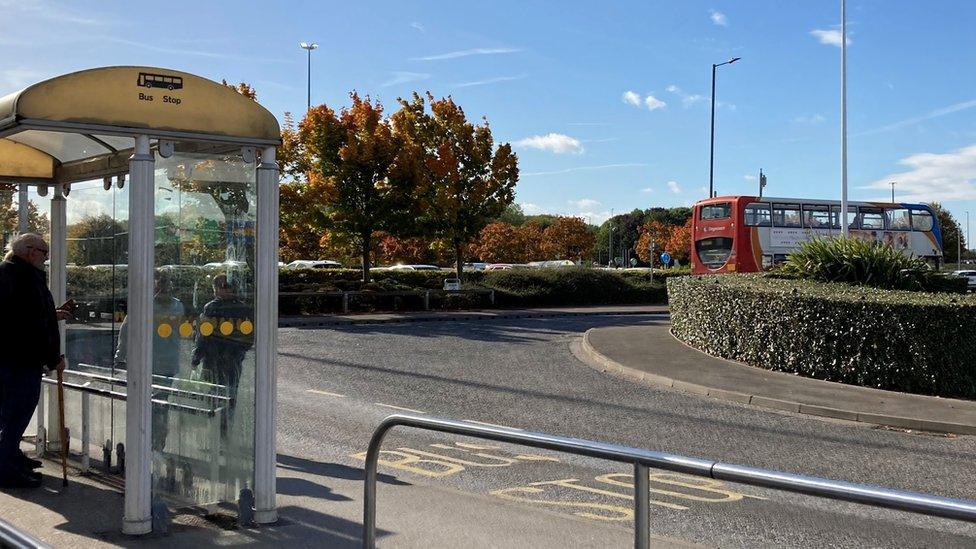 Bus stop at Kingswood retail park