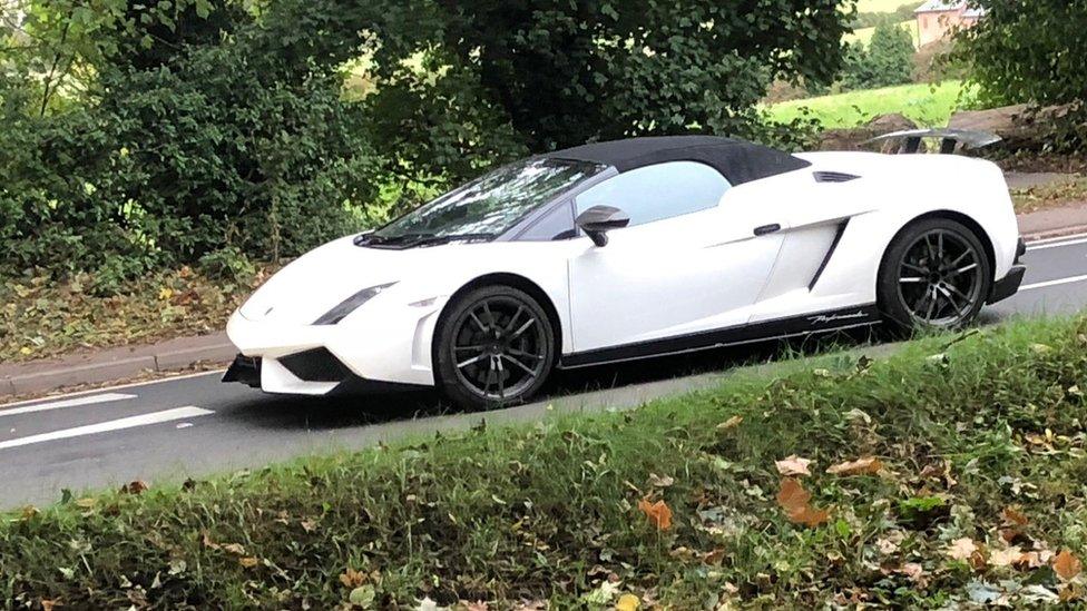 Supercar by the side of the road