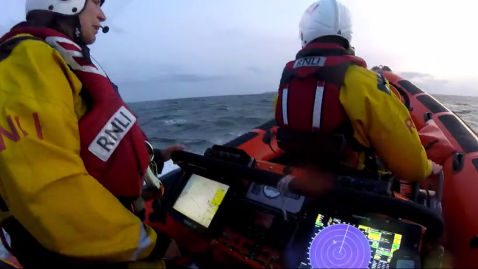 RNLI crew searching for Mr Oleksik