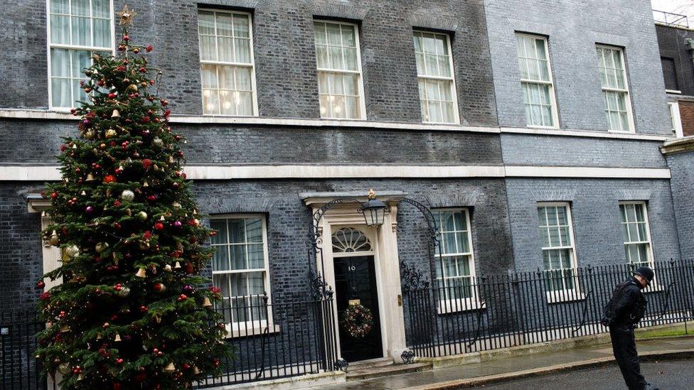 Christmas tree outside Downing Street in 2020