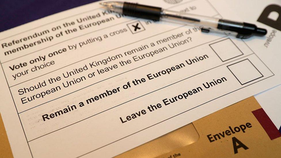 A European Union referendum postal voting form