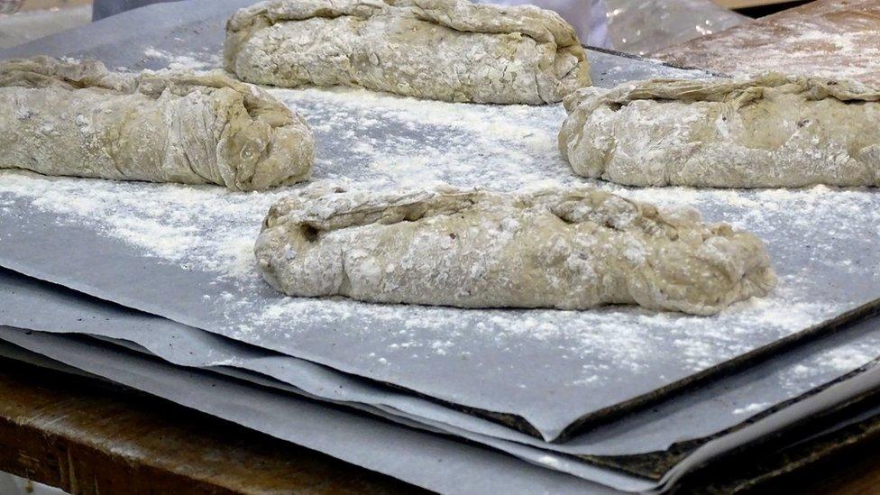 The first mass-delivered bread made of insects are seen at the Fazer bakery in Helsinki, Finland November 23, 2017.