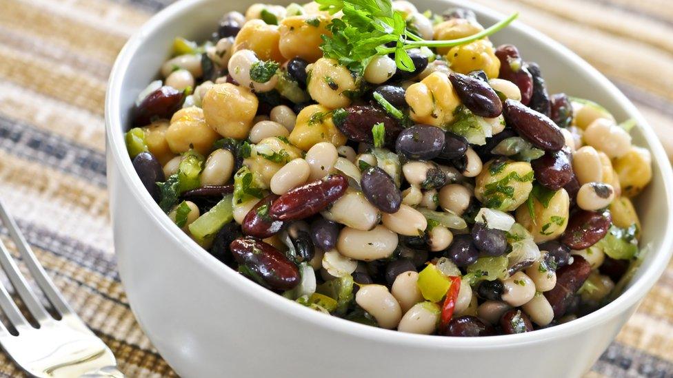 Bowl of bean salad