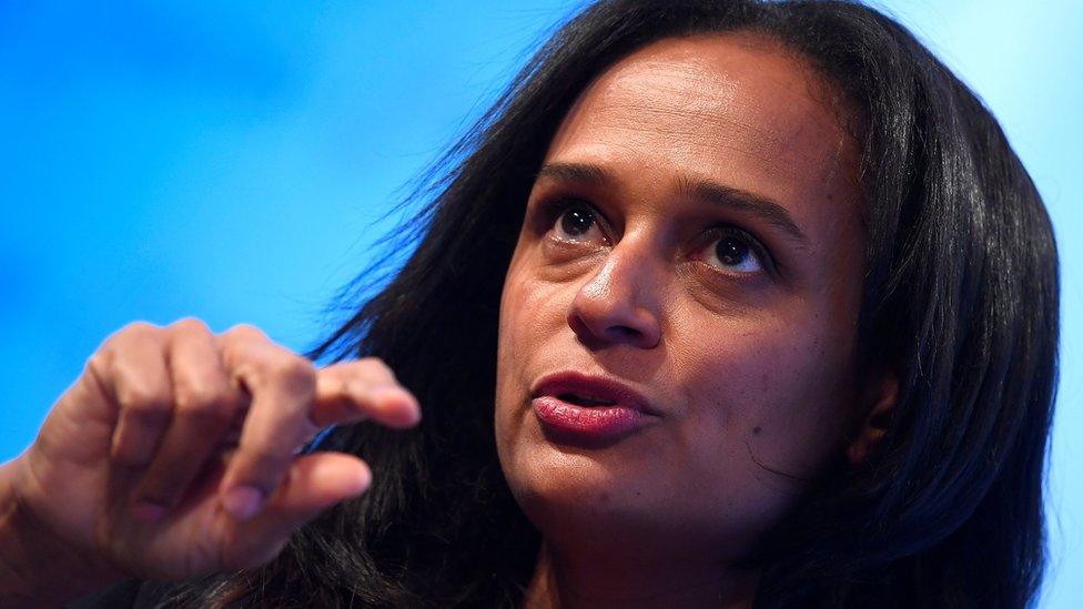 Isabel dos Santos speaks during a Reuters Newsmaker event in London, 18 October 2017