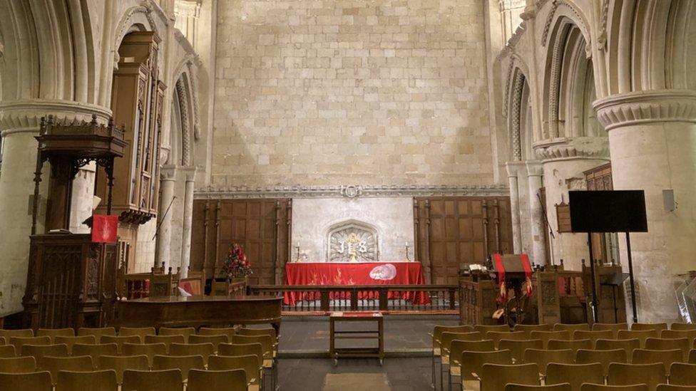 Inside Malmesbury Abbey