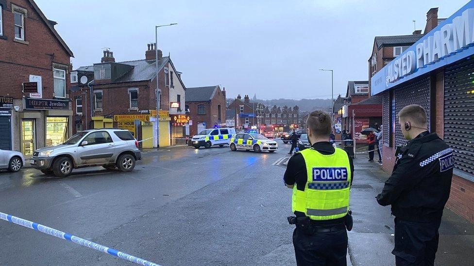 Scene of the incident on Harehills Road